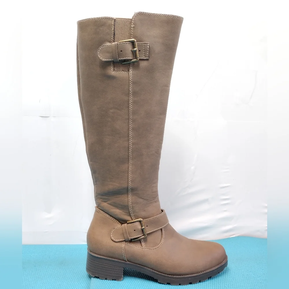 Sonoma Women's Knee High Boots Side Zip Low Heel Brown 6.5